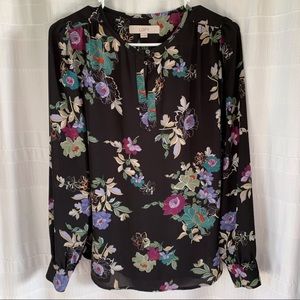 Loft Winter Garden Navy Floral Long Sleeve